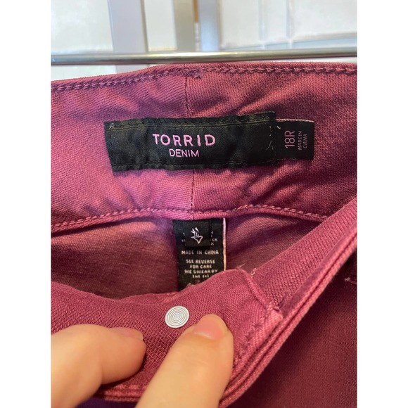 *Torrid Mid Rise Jeans Purple/Red Straight leg - Picture 2 of 7